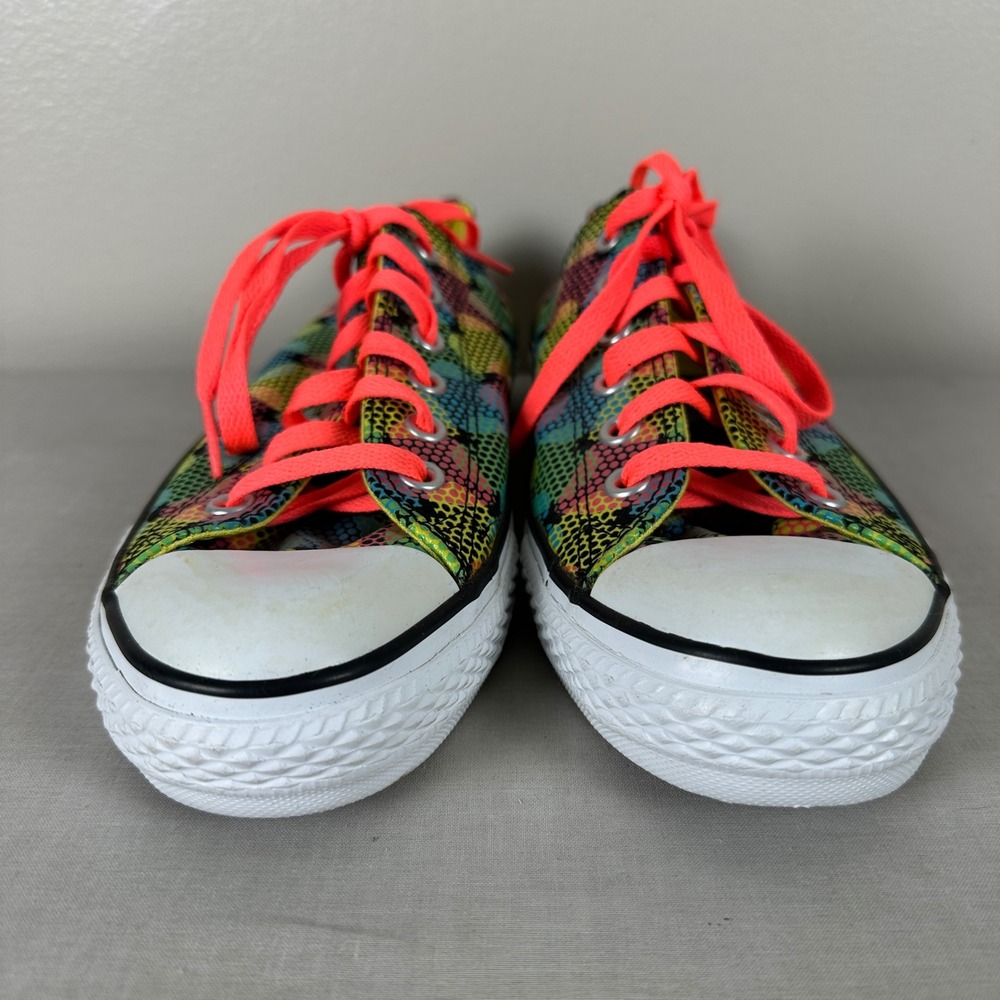 Converse Women's 9 Chuck Taylor All Star Low Top Multi-Color Heart Neon - Picture 3 of 8